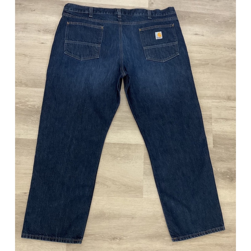 Carhartt Mens Relaxed Fit Dark Wash Straight Leg Denim Jeans 42x30 BD5119-M